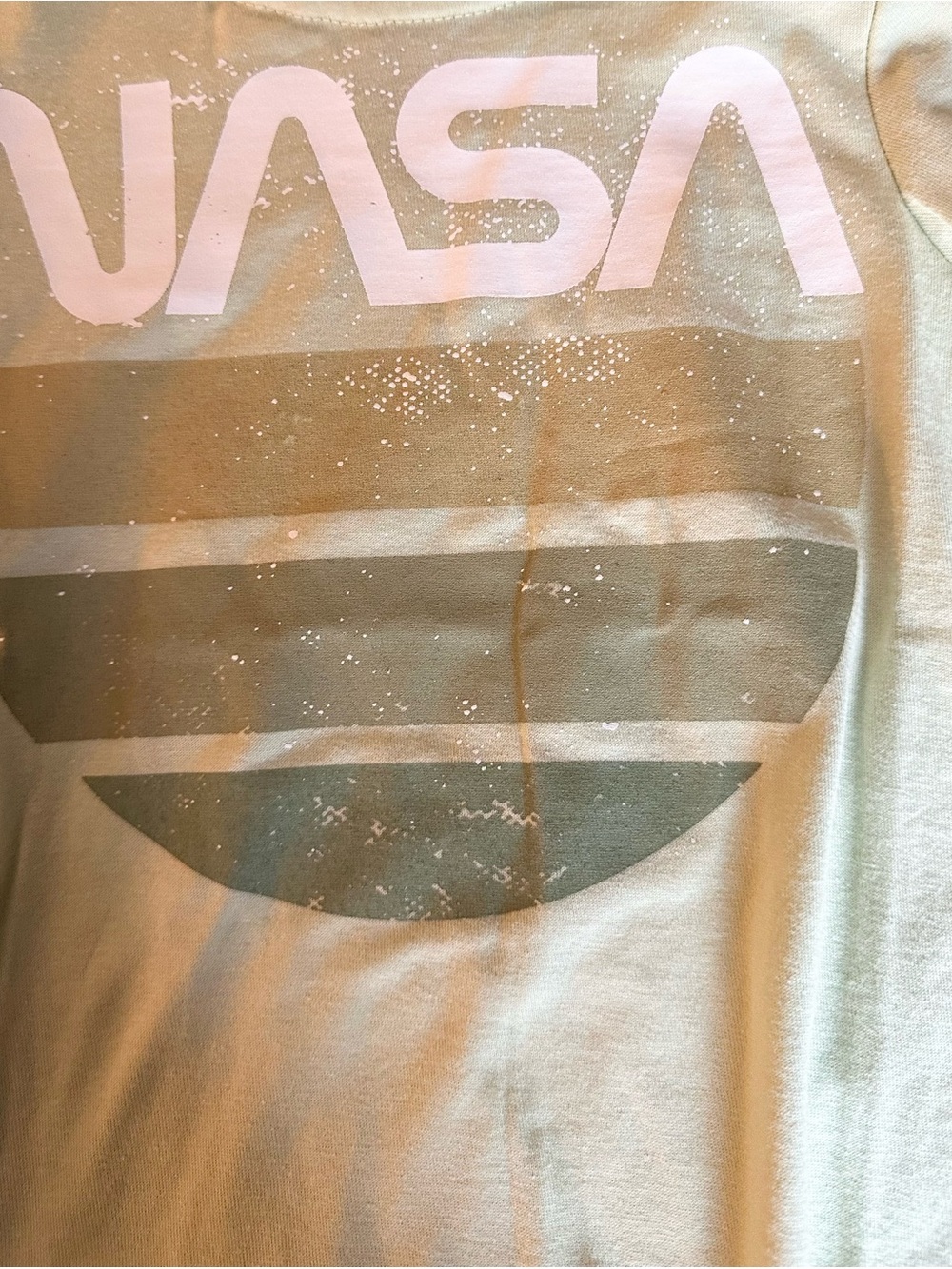 NASA Graphic Kids Top - Light Pink and Sage Green